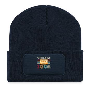 20 Year 2006 Vintage Retro Birthday - Recycled Patch Beanie - french navy - Front