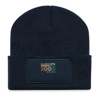 2008 Vintage Vintage Retro Birthday Gift - Recycled Patch Beanie - french navy - Front