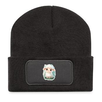 Schaf - Recycelte Patch Beanie - Dunkelgrau - Vorne