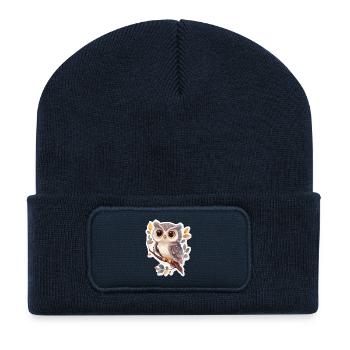 Eule - Recycelte Patch Beanie - French Navy - Vorne