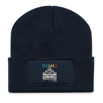 Rome 2025 Jubilé et Vatican Saint-Pierre v6 - Beanie recyclé à patch - bleu marine - Devant