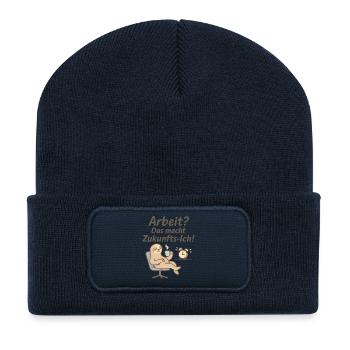 Future-oriented workhorse motif - Recycled Patch Beanie - french navy - Front