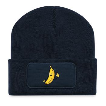 Eine lustige Banane - Recycelte Patch Beanie - French Navy - Vorne