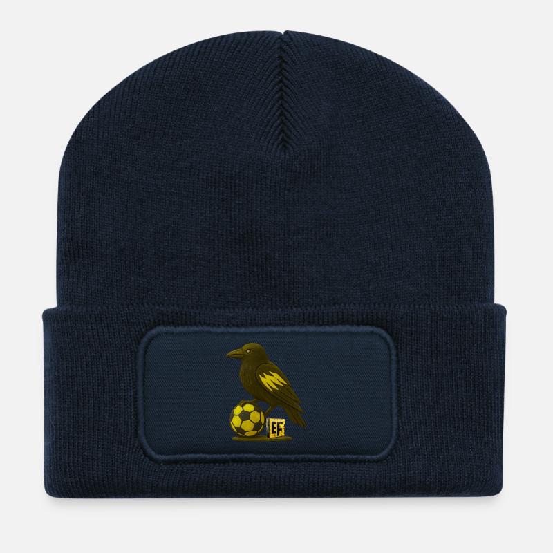 Vogel mit Fußball und Buchstabe E - Recycelte Patch Beanie - French Navy