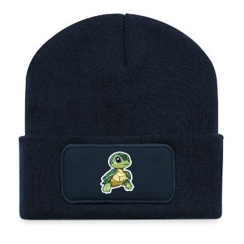 Schildkröte - Recycelte Patch Beanie - French Navy - Vorne