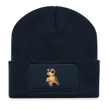 Schildkröte - Recycelte Patch Beanie - French Navy - Vorne