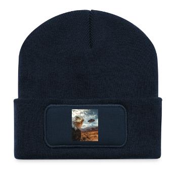 Aigle Selfie OVNI - Beanie recyclé à patch - bleu marine - Devant