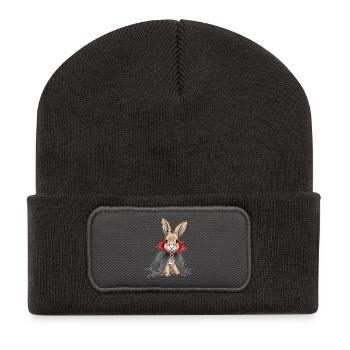 Bunny Halloween Vampire - Recycled Patch Beanie - dark grey - Front