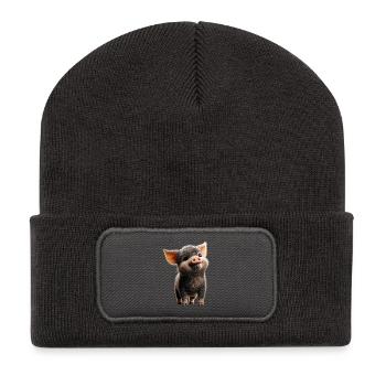 Pig Domestic Pig Sow Pigs Love Piggy - Recycled Patch Beanie - dark grey - Front