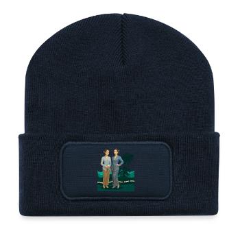 Beauté orientale de Kebaya sundanaise, Indonésie - Beanie recyclé à patch - bleu marine - Devant