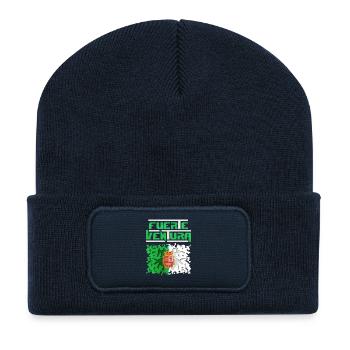Drapeau de Fuerteventura avec armoiries - Beanie recyclé à patch - bleu marine - Devant