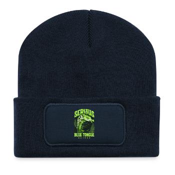 Ernsthaft über Blauzungenskinke Reptilienhalter - Recycelte Patch Beanie - French Navy - Vorne