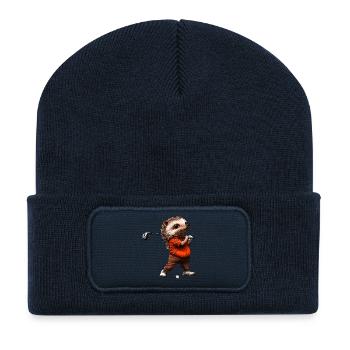 Hérisson de golf - Beanie recyclé à patch - bleu marine - Devant