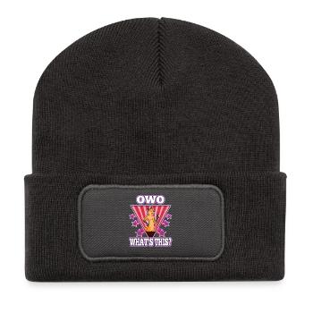 OwO What's This? - Recycled Patch Beanie - dark grey - Front