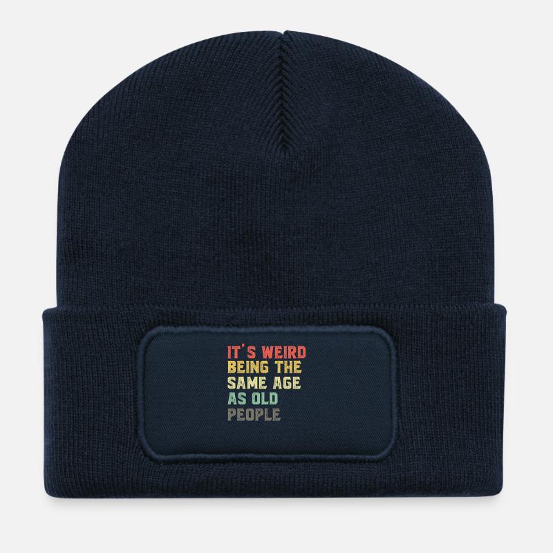 C’est bizarre d’avoir-le-même-âge-que-les-vieux-Ret - Beanie recyclé à patch - bleu marine