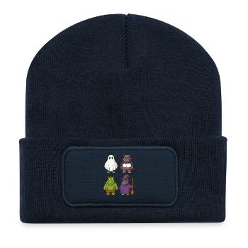 Hippo Ghost Witch Zombie Halloween - Recycled Patch Beanie - french navy - Front