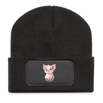 Pig Piglet - Recycled Patch Beanie - dark grey - Front