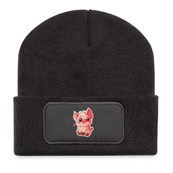 Pig Piglet - Recycled Patch Beanie - dark grey - Front