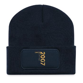Limited Edition 2007 18. Geburtstag Geschenk - Recycelte Patch Beanie - French Navy - Vorne