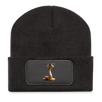 Schlange Python Kobra Klapperschlange Schlangen - Recycelte Patch Beanie - Dunkelgrau - Vorne