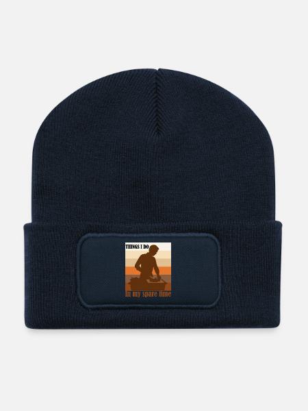 Things i do in my spare Humoristische de Cuisine - Recycled Patch Beanie - french navy