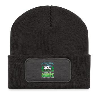 Chauffagiste Plombier Plombier de construction chauffage - Beanie recyclé à patch - charbon - Devant