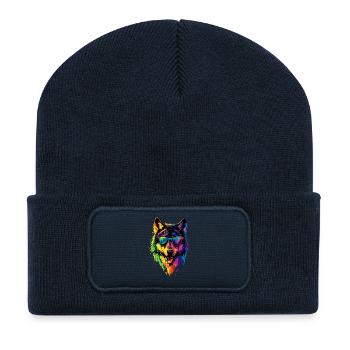 Wolf Love Wolves Wolf Pack Wolfhound Wild Wolf - Recycled Patch Beanie - french navy - Front
