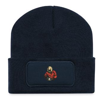 Soudeur en combinaison rouge avec casque - Beanie recyclé à patch - bleu marine - Devant