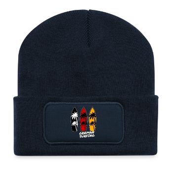 Surf allemand - Beanie recyclé à patch - bleu marine - Devant