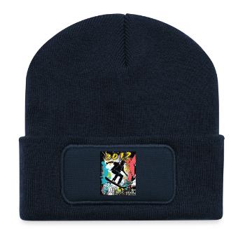 2012 SKAETER Born in the best year - Recycelte Patch Beanie - French Navy - Vorne