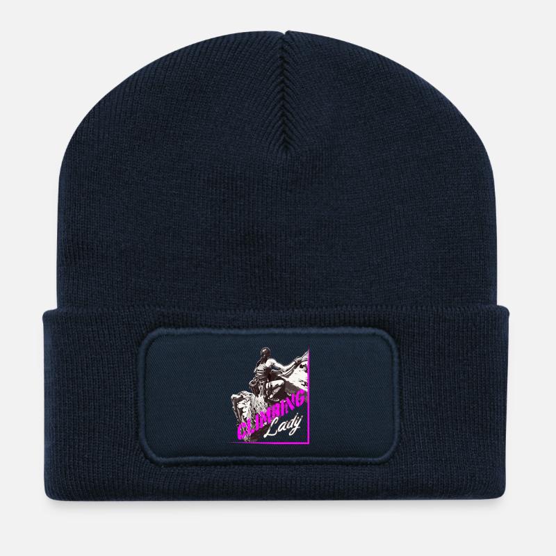 Climbing Lady Kletterin Bergsteigerin - Recycelte Patch Beanie - French Navy