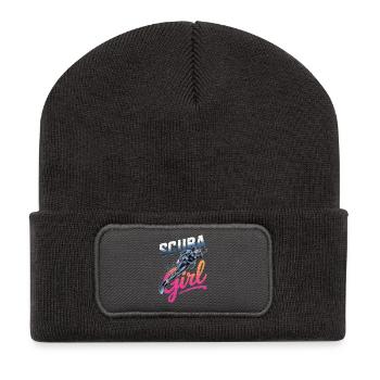 Scuba Girl Taucherin Design - Recycelte Patch Beanie - Dunkelgrau - Vorne