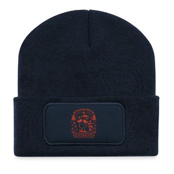 Christmas Raccoon Pattern Design - Recycled Patch Beanie - french navy - Front