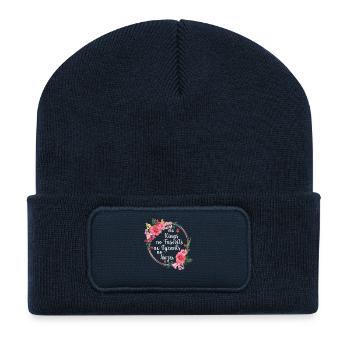 No Kings No Fascists No Tyrants No Nazis - Recycelte Patch Beanie - French Navy - Vorne