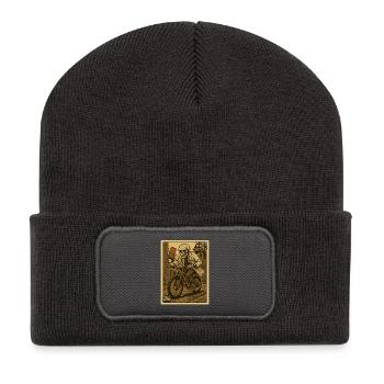 Médecin squelettique sur le VTT Dernier diagnostic - Beanie recyclé à patch - charbon - Devant