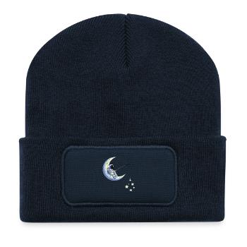 Astronaut Fishing Humor - Recycled Patch Beanie - french navy - Front