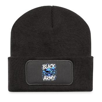Champignons de l’armée du crâne bleu - Beanie recyclé à patch - charbon - Devant