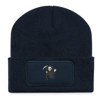 Cartoon Grim Reaper Grinning - Recycled Patch Beanie - french navy - Front