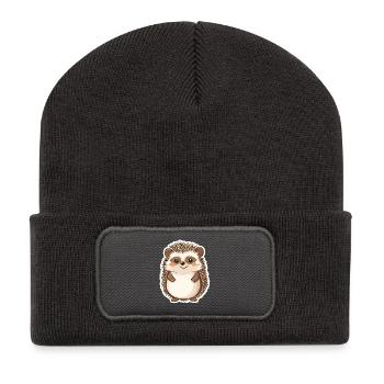 Igel - Recycelte Patch Beanie - Dunkelgrau - Vorne