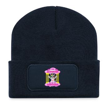 Je suis né licorne - Beanie recyclé à patch - bleu marine - Devant
