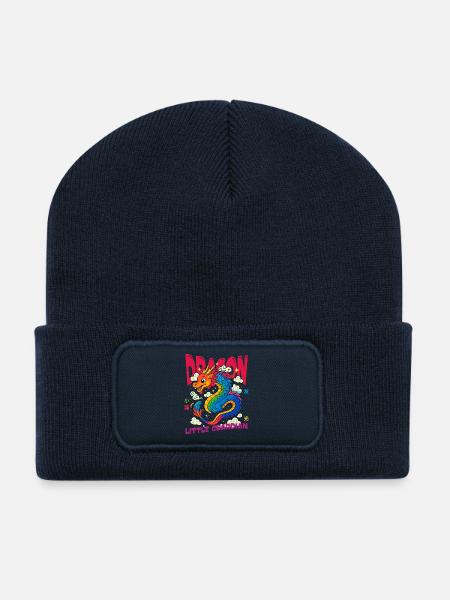 Regenbogen Drache - Kleiner Wächter - Recycelte Patch Beanie - French Navy