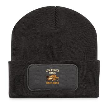 Humour paresseux - Beanie recyclé à patch - charbon - Devant
