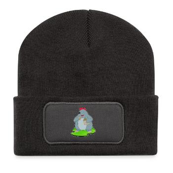Pain de taupe - Beanie recyclé à patch - charbon - Devant