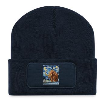Mammouth Van Gogh Nuit étoilée - Beanie recyclé à patch - bleu marine - Devant