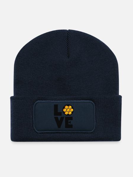 Sweet as Honey Love Romantic and Witty Typography - Recycled Patch Beanie - french navy