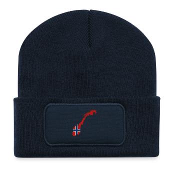 Norwegen Urlaub Natur Geschenk - Recycelte Patch Beanie - French Navy - Vorne