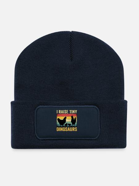 I Raise Tiny Dinosaurs - Recycelte Patch Beanie - French Navy