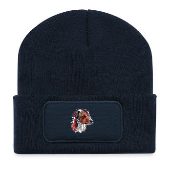 Color Explosive Dog Portrait - Recycled Patch Beanie - french navy - Front
