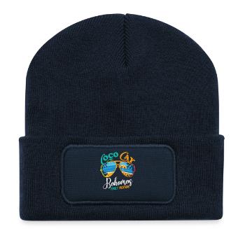 Vacances en famille aux Bahamas - Beanie recyclé à patch - bleu marine - Devant