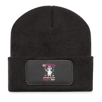 Junggesellenabschied Hochzeit Braut Trauzeugin - Recycelte Patch Beanie - Dunkelgrau - Vorne